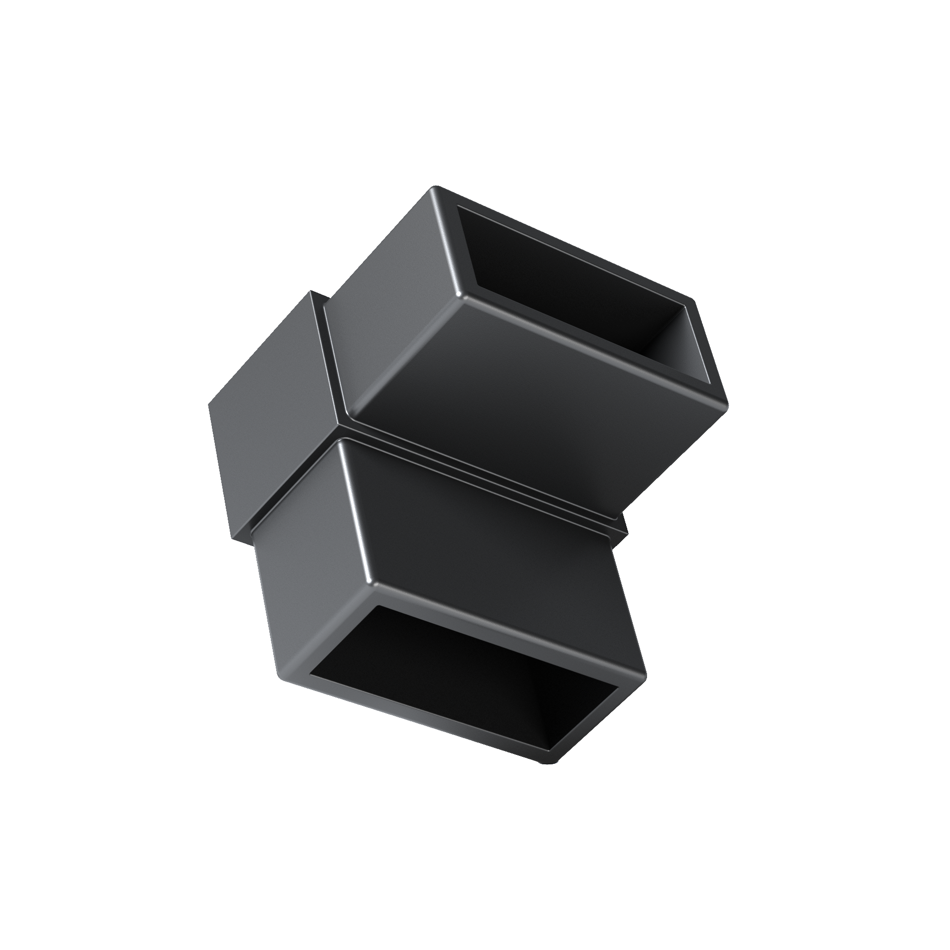 90° connector for connecting 1×2-inch rectangular aluminum tubing – Tube² TS201