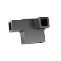 Three-way connector for 1-inch square and 1×2-inch rectangular aluminum tubing – Tube² TS351