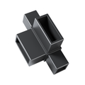 Four-way connector for 1-inch square and 1×2-inch rectangular aluminum tubing – Tube² TS401