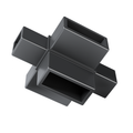 Five-way connector for 1-inch square and 1×2-inch rectangular aluminum tubing – Tube² TS500
